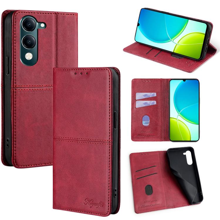 Custodia per telefono in pelle magnetica con trama di mucca, For vivo V50 Lite 5G, For vivo Y29s 5G / Y04 4G, For vivo Y29 4G Global, For vivo V50 5G