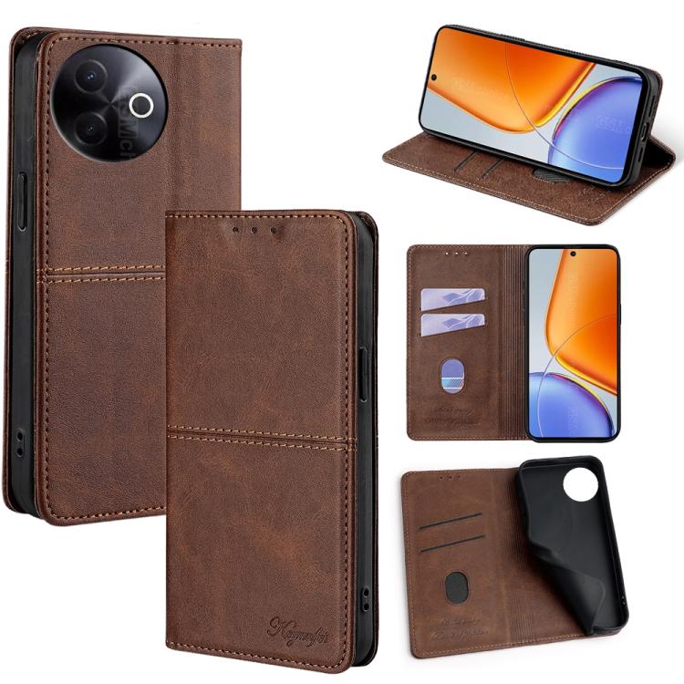 Custodia per telefono in pelle magnetica con trama di mucca, For vivo V60 5G Global, For vivo iQOO Neo 10 5G Global, For vivo X200s 5G, For vivo Y39 5G Global