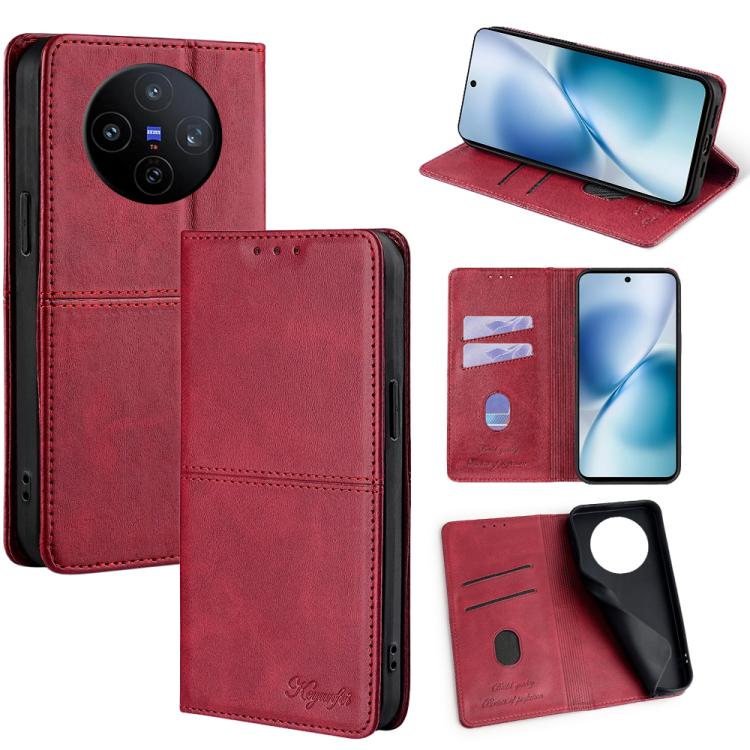 Custodia per telefono in pelle magnetica con trama di mucca, For vivo V60 5G Global, For vivo iQOO Neo 10 5G Global, For vivo X200s 5G, For vivo Y39 5G Global