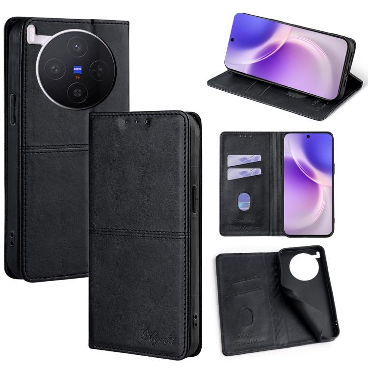 Custodia per telefono in pelle magnetica con trama di mucca, For vivo X300 Ultra 5G, For vivo X300 Pro 5G, For vivo X300 5G, For vivo V60 Lite 5G Global