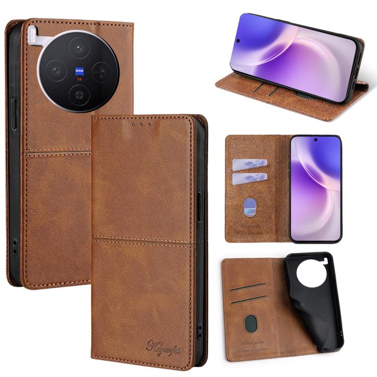 Custodia per telefono in pelle magnetica con trama di mucca, For vivo X300 Ultra 5G, For vivo X300 Pro 5G, For vivo X300 5G, For vivo V60 Lite 5G Global