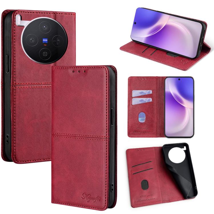 Custodia per telefono in pelle magnetica con trama di mucca, For vivo X300 Ultra 5G, For vivo X300 Pro 5G, For vivo X300 5G, For vivo V60 Lite 5G Global