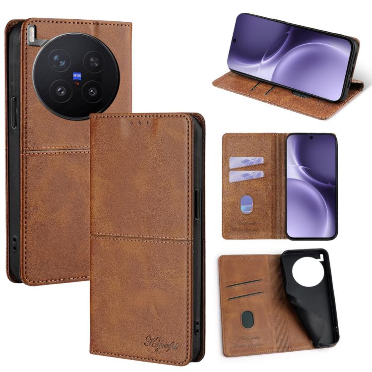 Custodia per telefono in pelle magnetica con trama di mucca, For vivo X300 Ultra 5G, For vivo X300 Pro 5G, For vivo X300 5G, For vivo V60 Lite 5G Global
