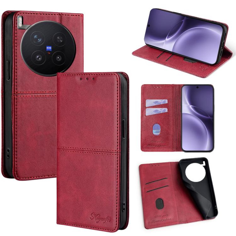 Custodia per telefono in pelle magnetica con trama di mucca, For vivo X300 Ultra 5G, For vivo X300 Pro 5G, For vivo X300 5G, For vivo V60 Lite 5G Global