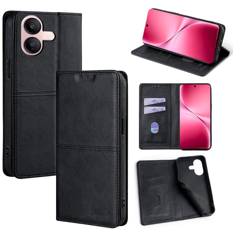 Custodia per telefono in pelle magnetica con trama di mucca, For vivo X300 Ultra 5G, For vivo X300 Pro 5G, For vivo X300 5G, For vivo V60 Lite 5G Global