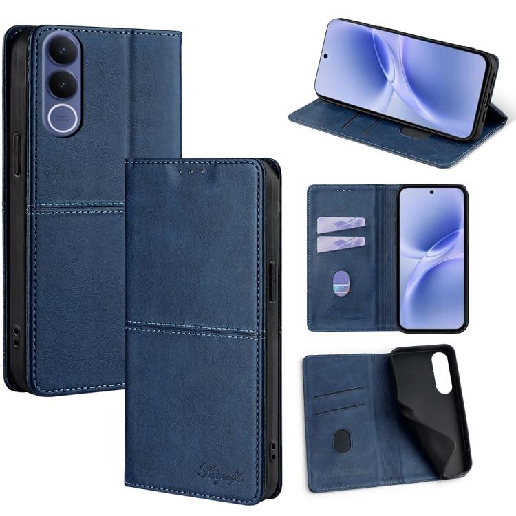 Custodia per telefono in pelle magnetica con trama di mucca, For vivo X300s 5G, For vivo V70 FE 5G, For vivo Y05 4G, For vivo Y500i 5G