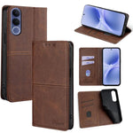 Custodia per telefono in pelle magnetica con trama di mucca, For vivo X300s 5G, For vivo V70 FE 5G, For vivo Y05 4G, For vivo Y500i 5G