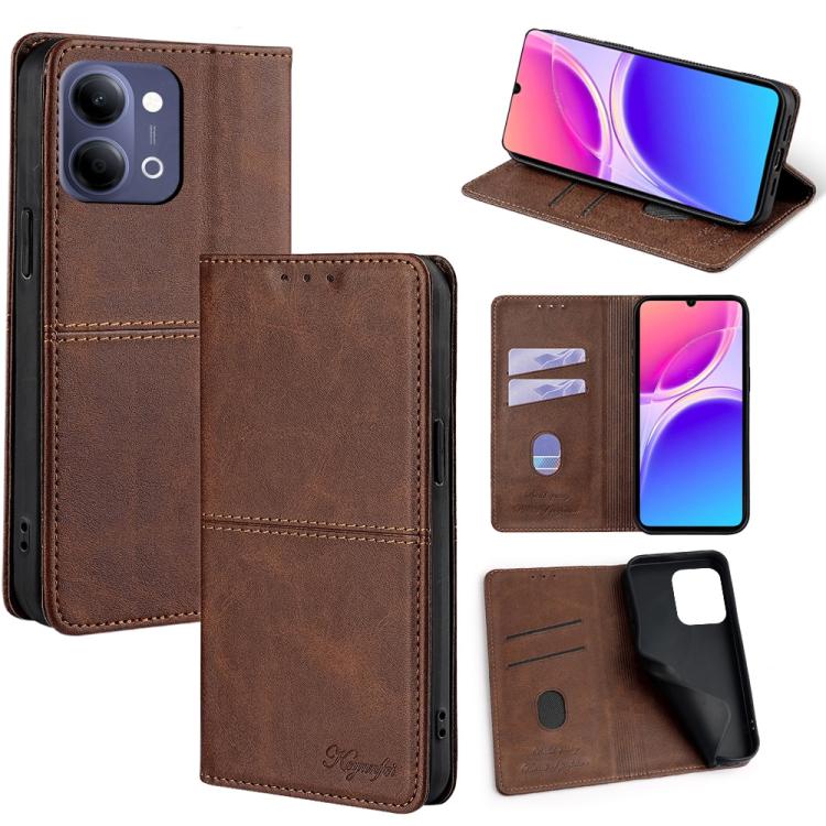 Custodia per telefono in pelle magnetica con trama di mucca, For vivo X300s 5G, For vivo V70 FE 5G, For vivo Y05 4G, For vivo Y500i 5G