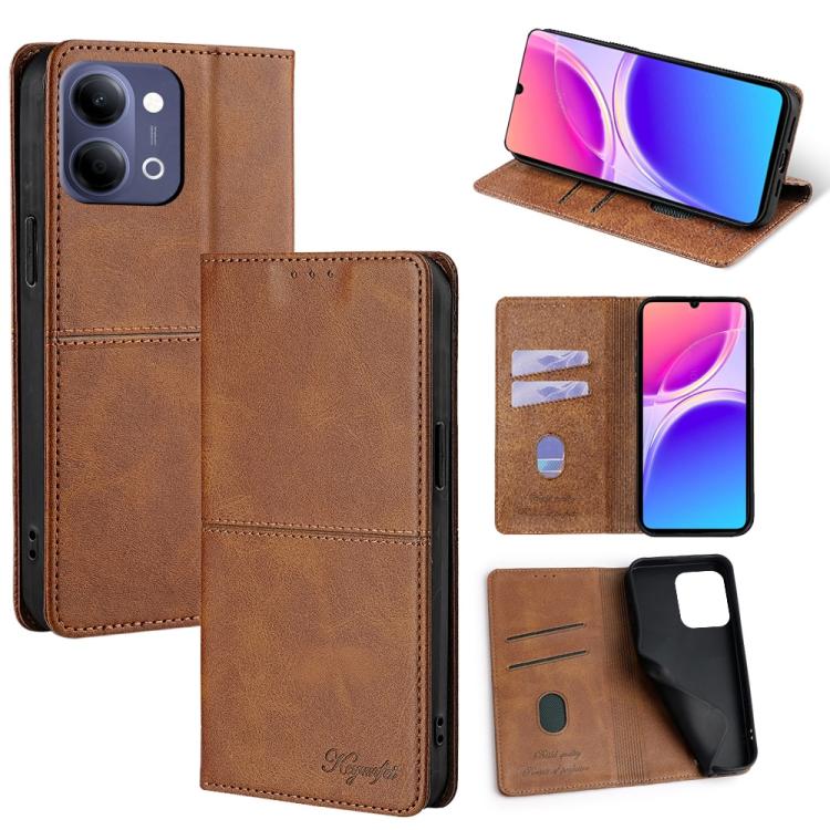 Custodia per telefono in pelle magnetica con trama di mucca, For vivo X300s 5G, For vivo V70 FE 5G, For vivo Y05 4G, For vivo Y500i 5G