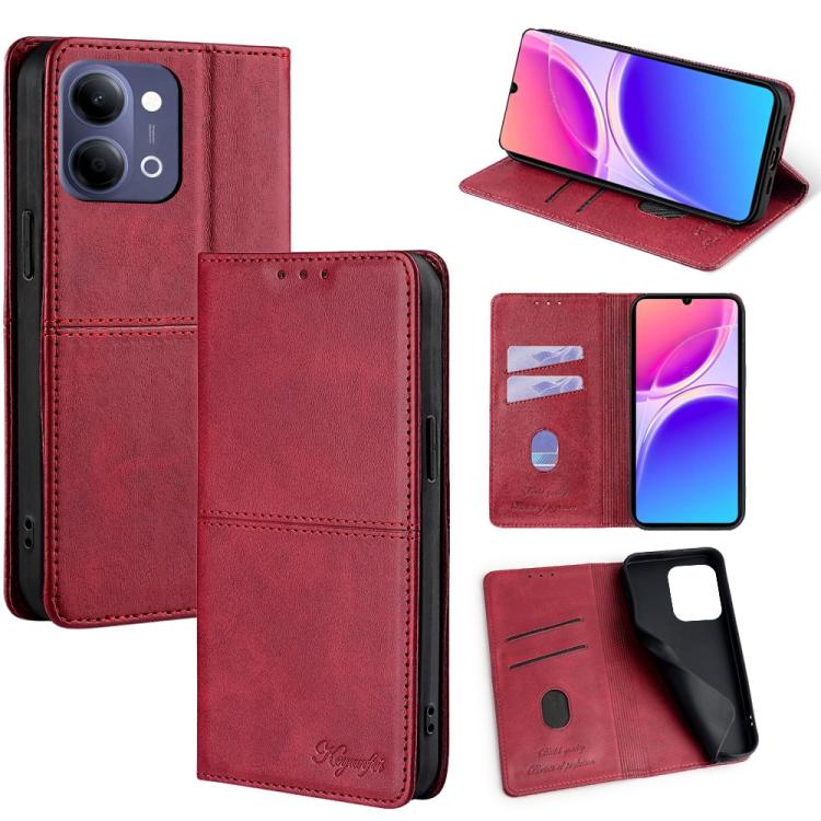Custodia per telefono in pelle magnetica con trama di mucca, For vivo X300s 5G, For vivo V70 FE 5G, For vivo Y05 4G, For vivo Y500i 5G