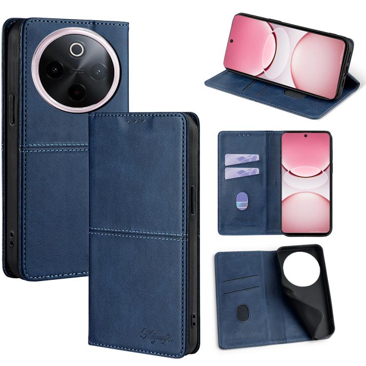 Custodia per telefono in pelle magnetica con trama di mucca, For vivo Y300 Pro 5G, For vivo S19 Pro, For vivo S19, For vivo Y28 4G
