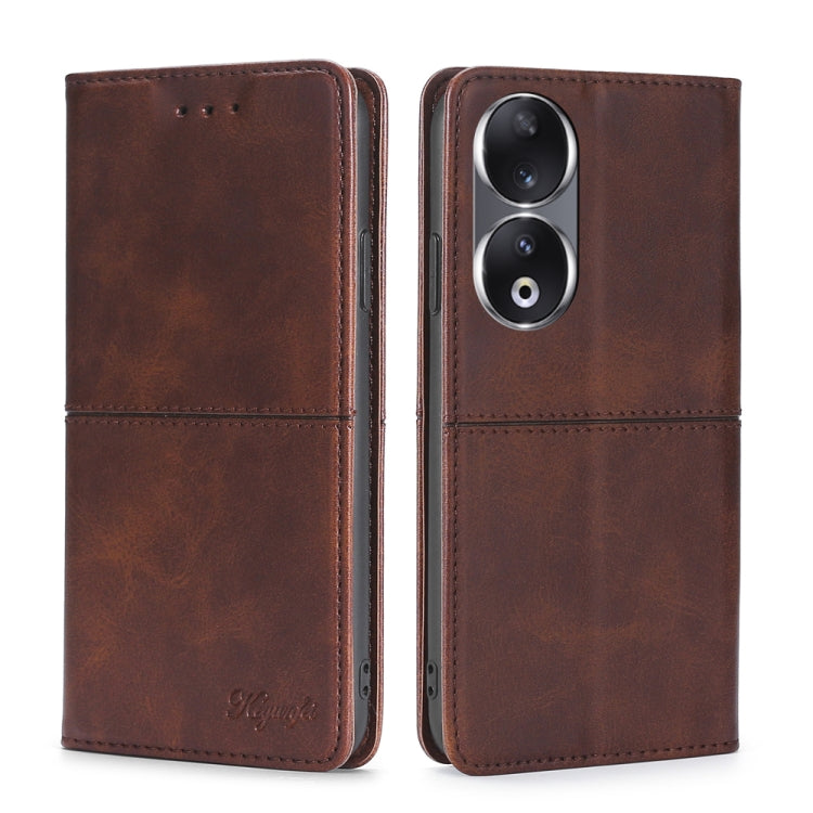 Custodia per telefono in pelle magnetica con trama di mucca, For Honor 90 Pro 5G, For Honor 90 5G