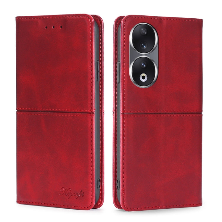 Custodia per telefono in pelle magnetica con trama di mucca, For Honor 90 Pro 5G, For Honor 90 5G