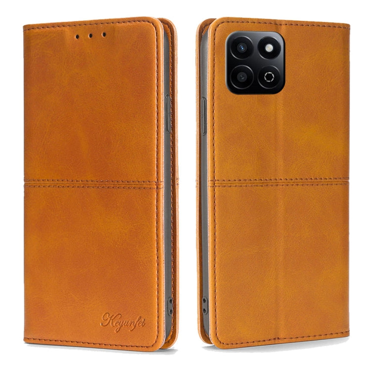 Custodia per telefono in pelle magnetica con trama di mucca, For Honor 400 Pro Global 160.8mm, For Honor X8c 4G, For Honor Play 60 Plus, For Honor 200 5G