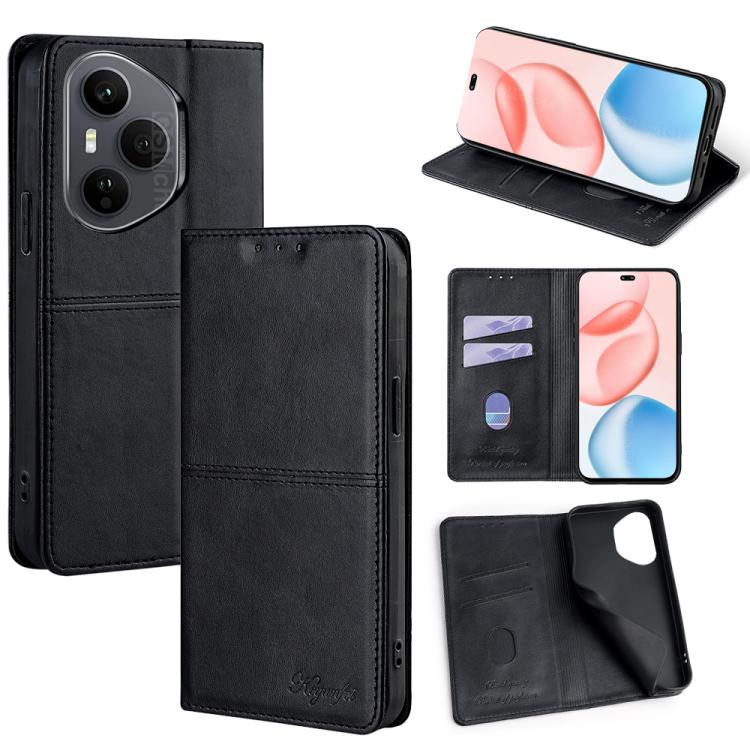 Custodia per telefono in pelle magnetica con trama di mucca, For Honor 400 Pro Global 160.8mm, For Honor X8c 4G, For Honor Play 60 Plus, For Honor 200 5G
