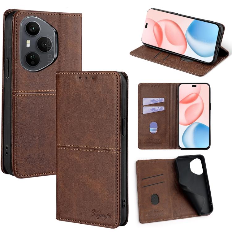 Custodia per telefono in pelle magnetica con trama di mucca, For Honor 400 Pro Global 160.8mm, For Honor X8c 4G, For Honor Play 60 Plus, For Honor 200 5G