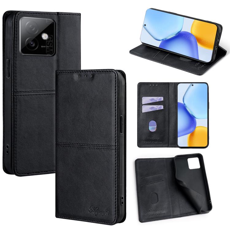Custodia per telefono in pelle magnetica con trama di mucca, For Honor 400 Smart 5G, For Honor X70 5G, For Honor X6c 4G, For Honor X60 GT 5G