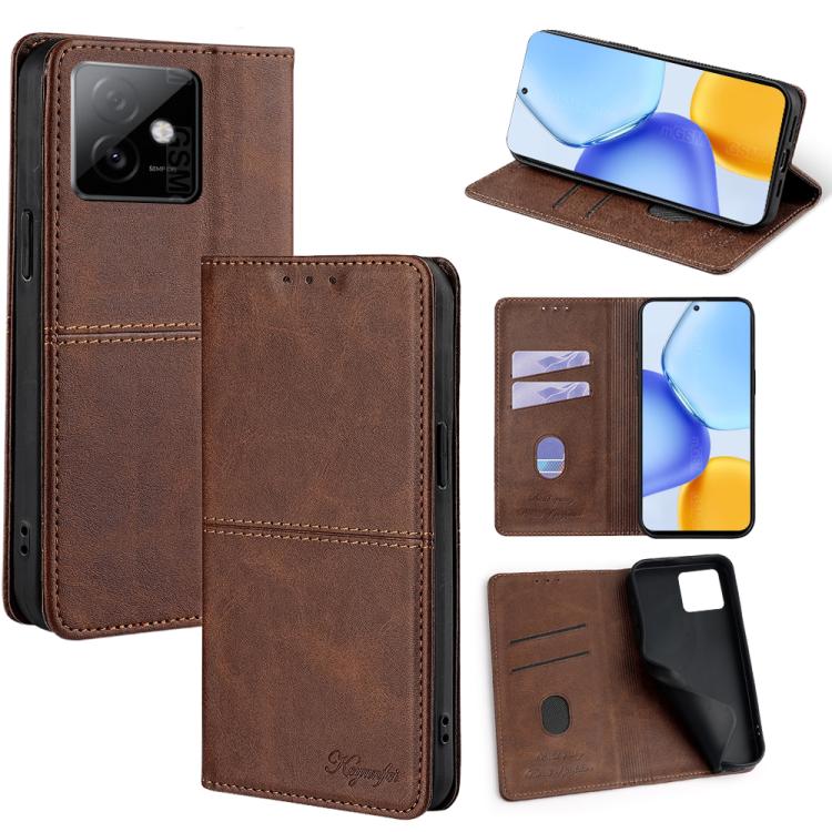 Custodia per telefono in pelle magnetica con trama di mucca, For Honor 400 Smart 5G, For Honor X70 5G, For Honor X6c 4G, For Honor X60 GT 5G