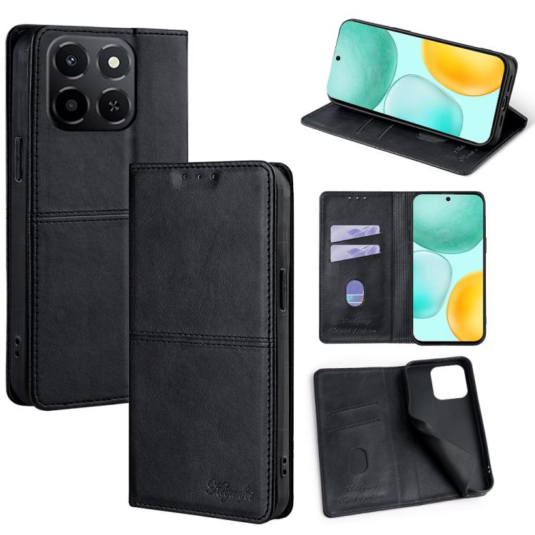 Custodia per telefono in pelle magnetica con trama di mucca, For Honor 400 Smart 5G, For Honor X70 5G, For Honor X6c 4G, For Honor X60 GT 5G