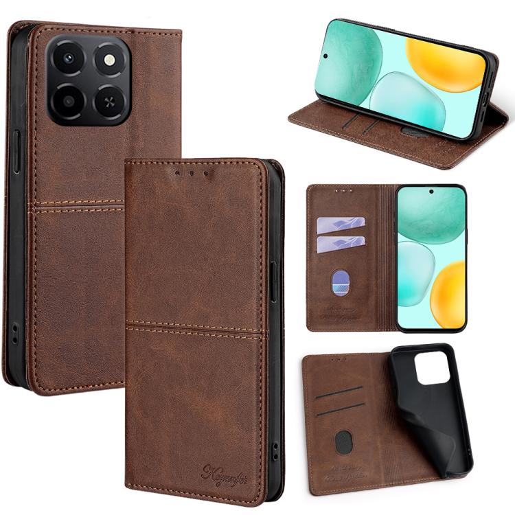 Custodia per telefono in pelle magnetica con trama di mucca, For Honor 400 Smart 5G, For Honor X70 5G, For Honor X6c 4G, For Honor X60 GT 5G