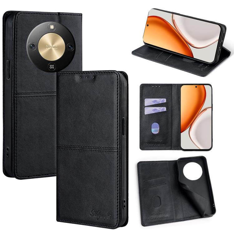 Custodia per telefono in pelle magnetica con trama di mucca, For Honor 400 Smart 5G, For Honor X70 5G, For Honor X6c 4G, For Honor X60 GT 5G