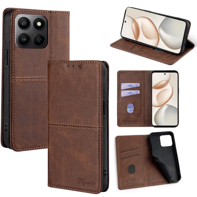 Custodia per telefono in pelle magnetica con trama di mucca, For Honor 400 Smart 5G, For Honor X70 5G, For Honor X6c 4G, For Honor X60 GT 5G
