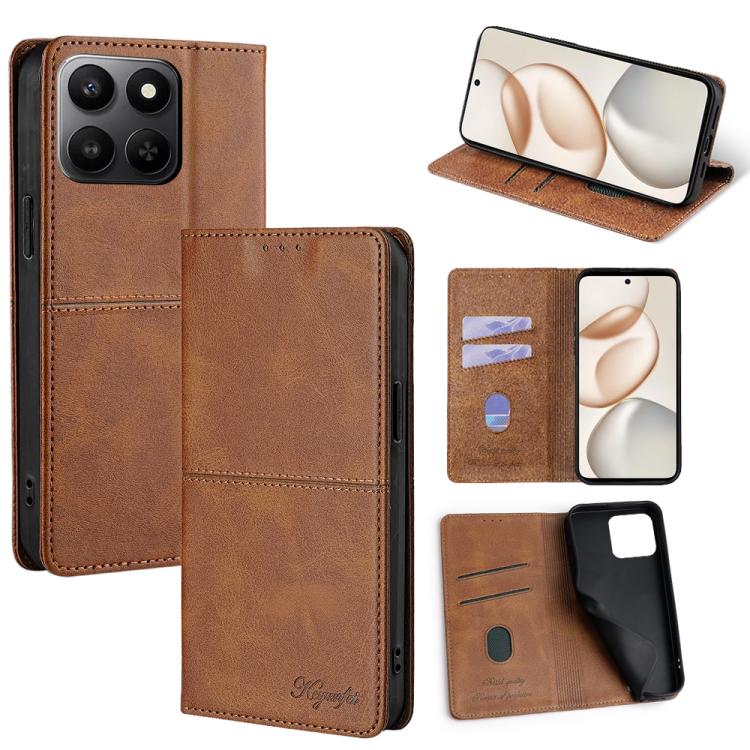 Custodia per telefono in pelle magnetica con trama di mucca, For Honor 400 Smart 5G, For Honor X70 5G, For Honor X6c 4G, For Honor X60 GT 5G