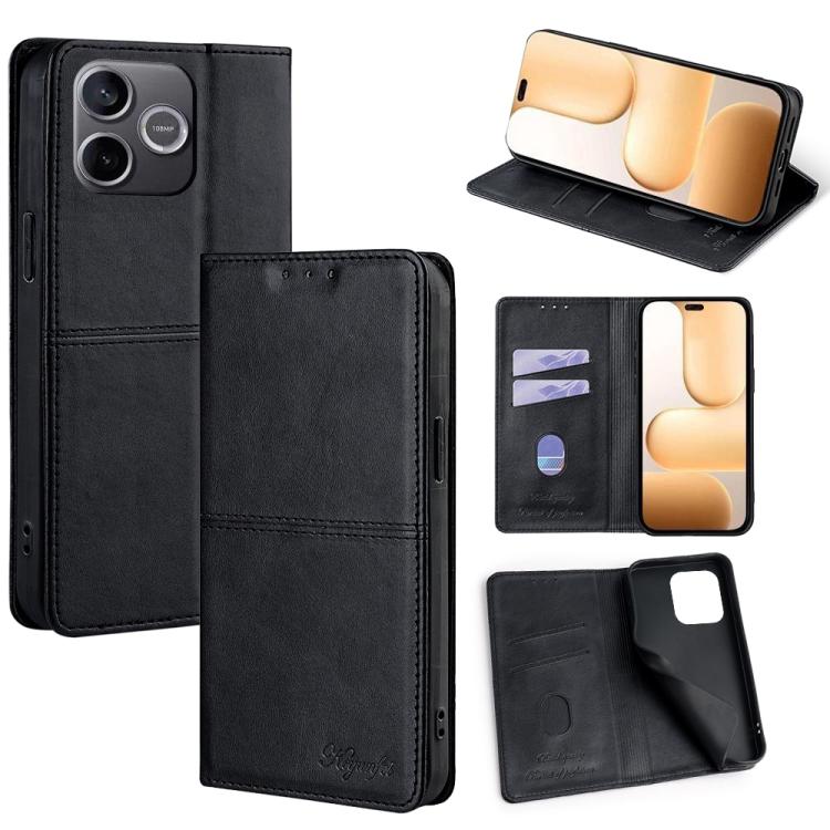 Custodia per telefono in pelle magnetica con trama di mucca, For Honor 600 Lite Global, For Honor X6d 5G, For Honor Magic8 Pro Air 5G, For Honor Power2