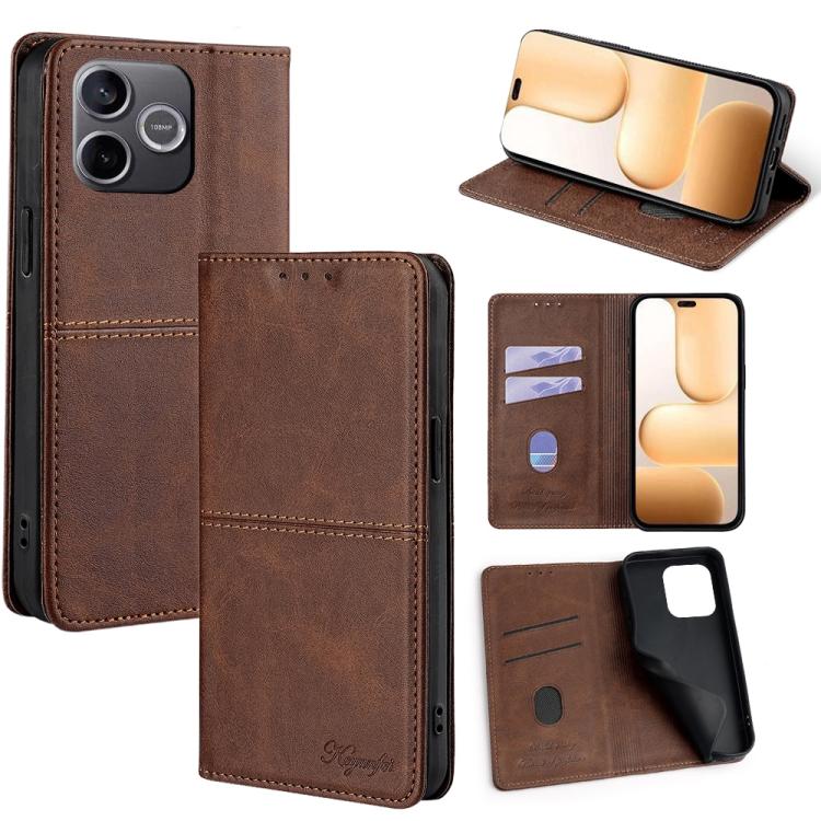 Custodia per telefono in pelle magnetica con trama di mucca, For Honor 600 Lite Global, For Honor X6d 5G, For Honor Magic8 Pro Air 5G, For Honor Power2