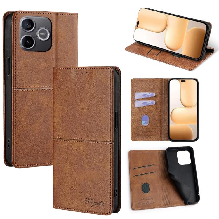 Custodia per telefono in pelle magnetica con trama di mucca, For Honor 600 Lite Global, For Honor X6d 5G, For Honor Magic8 Pro Air 5G, For Honor Power2