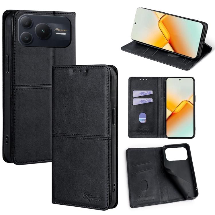 Custodia per telefono in pelle magnetica con trama di mucca, For Honor 600 Lite Global, For Honor X6d 5G, For Honor Magic8 Pro Air 5G, For Honor Power2