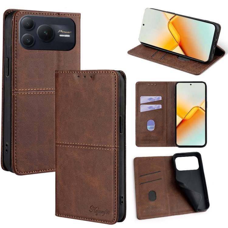 Custodia per telefono in pelle magnetica con trama di mucca, For Honor 600 Lite Global, For Honor X6d 5G, For Honor Magic8 Pro Air 5G, For Honor Power2