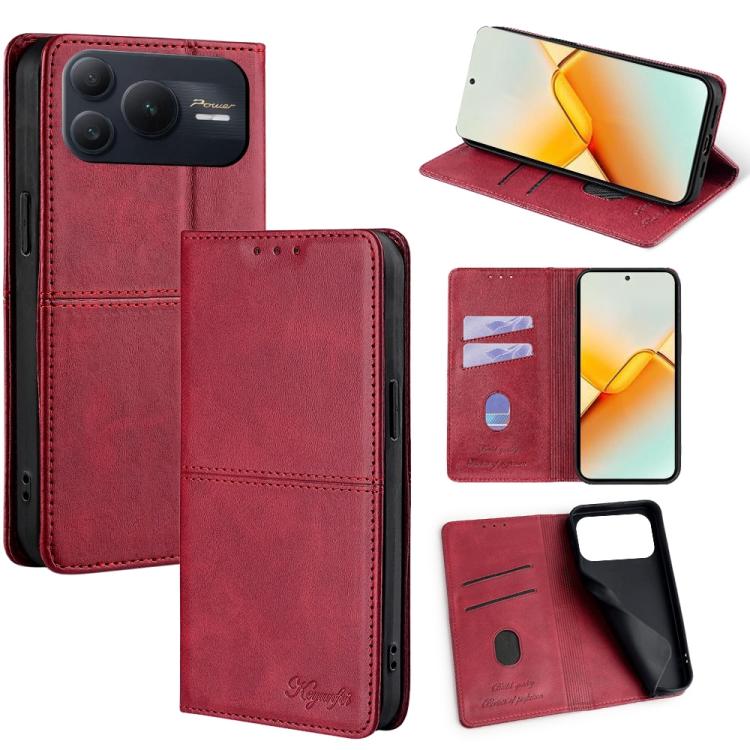 Custodia per telefono in pelle magnetica con trama di mucca, For Honor 600 Lite Global, For Honor X6d 5G, For Honor Magic8 Pro Air 5G, For Honor Power2