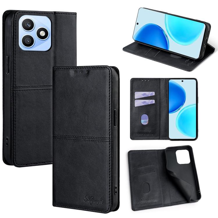 Custodia per telefono in pelle magnetica con trama di mucca, For Honor X8d 4G, For Honor X5c 4G, For Honor Magic8 Pro, For Honor Magic8