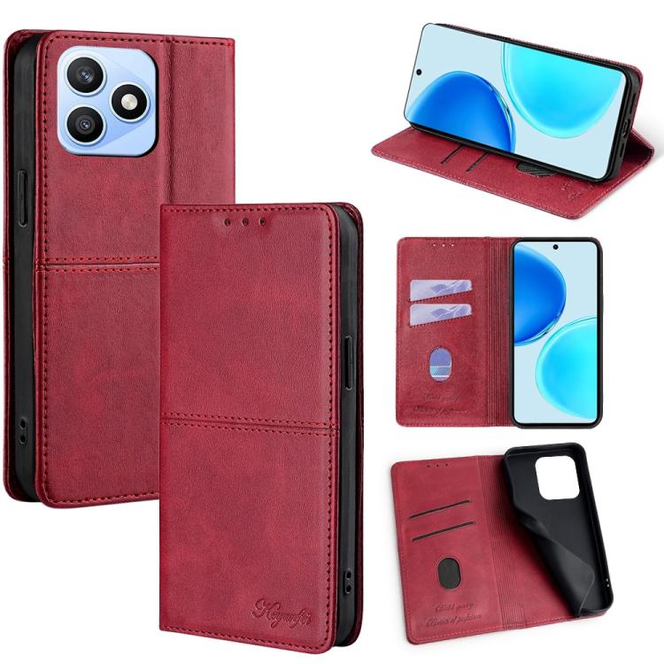 Custodia per telefono in pelle magnetica con trama di mucca, For Honor X8d 4G, For Honor X5c 4G, For Honor Magic8 Pro, For Honor Magic8