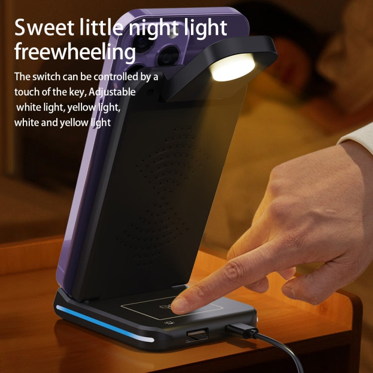 Caricabatterie wireless multifunzionale pieghevole H28 15W 5 in 1, H28