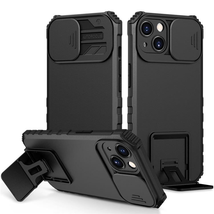 Custodia per telefono camshield scorrevole con supporto stereoscopico, For iPhone 15 Plus, For iPhone 15