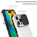 Custodia per telefono camshield scorrevole con supporto stereoscopico, For iPhone 16 Pro Max, For iPhone 16 Pro, For iPhone 16 Plus