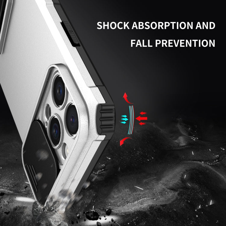 Custodia per telefono camshield scorrevole con supporto stereoscopico, For iPhone 16 Pro Max, For iPhone 16 Pro, For iPhone 16 Plus