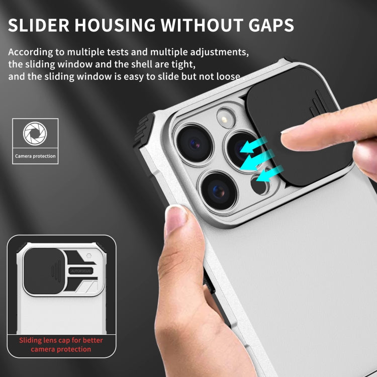 Custodia per telefono camshield scorrevole con supporto stereoscopico, For iPhone 16 Pro Max, For iPhone 16 Pro, For iPhone 16 Plus