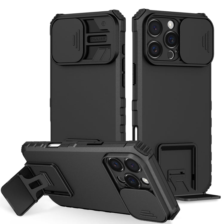 Custodia per telefono camshield scorrevole con supporto stereoscopico, For iPhone 16 Pro Max, For iPhone 16 Pro, For iPhone 16 Plus