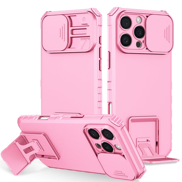 Custodia per telefono camshield scorrevole con supporto stereoscopico, For iPhone 16 Pro Max, For iPhone 16 Pro, For iPhone 16 Plus
