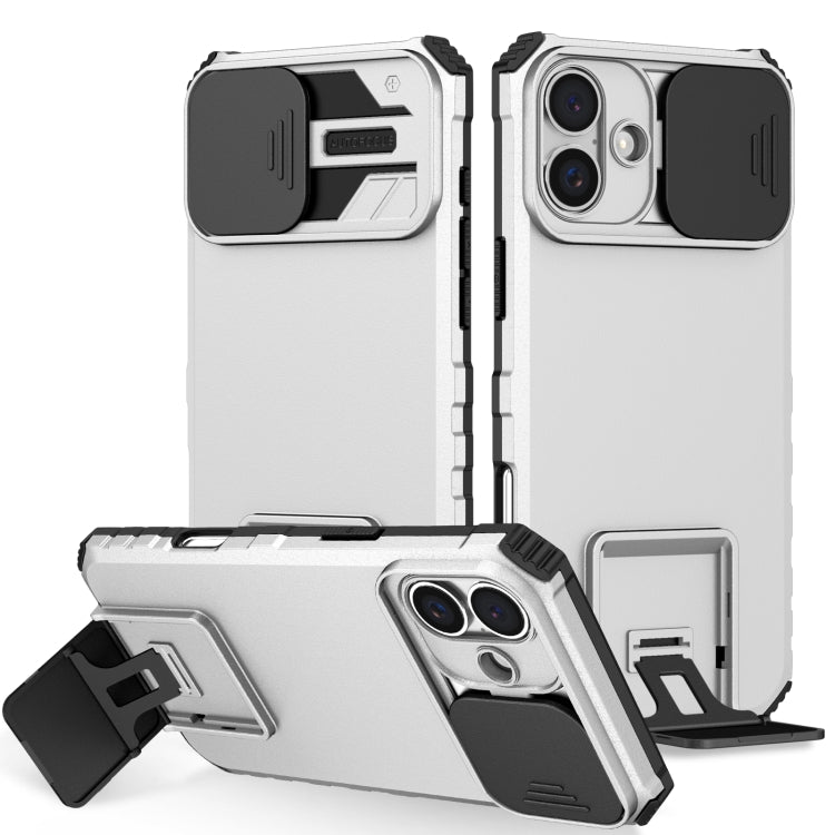 Custodia per telefono camshield scorrevole con supporto stereoscopico, For iPhone 16 Pro Max, For iPhone 16 Pro, For iPhone 16 Plus