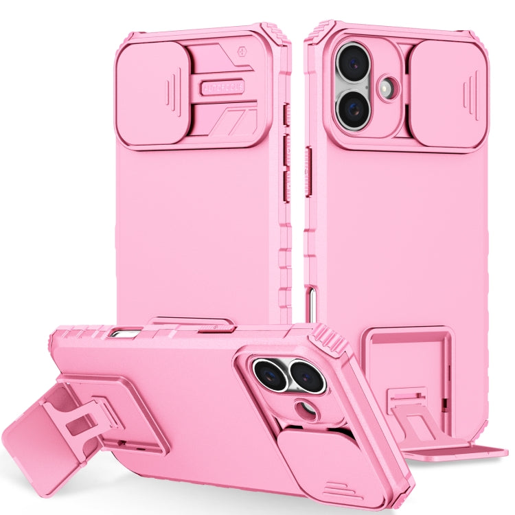 Custodia per telefono camshield scorrevole con supporto stereoscopico, For iPhone 16 Pro Max, For iPhone 16 Pro, For iPhone 16 Plus