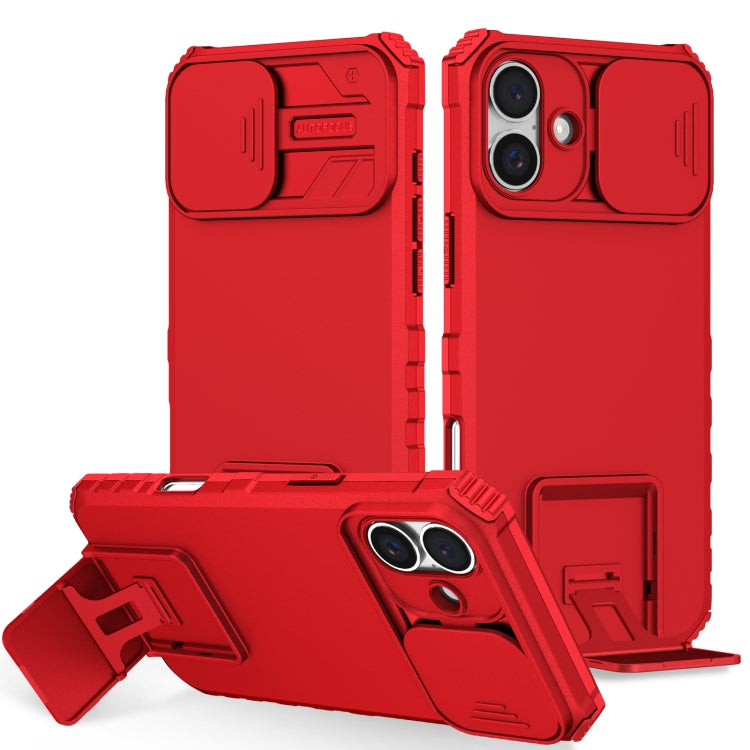 Custodia per telefono camshield scorrevole con supporto stereoscopico, For iPhone 16 Pro Max, For iPhone 16 Pro, For iPhone 16 Plus