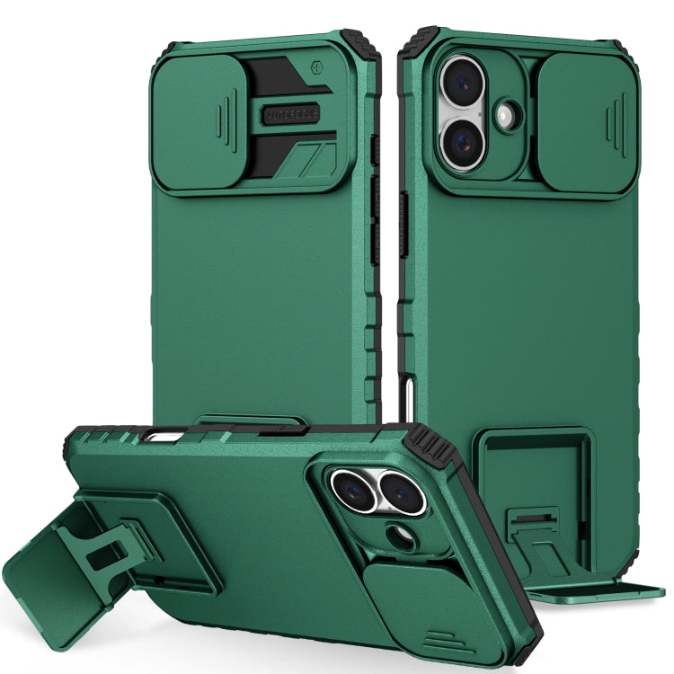 Custodia per telefono camshield scorrevole con supporto stereoscopico, For iPhone 16 Pro Max, For iPhone 16 Pro, For iPhone 16 Plus