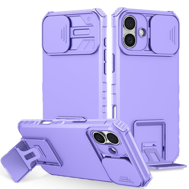 Custodia per telefono camshield scorrevole con supporto stereoscopico, For iPhone 16 Pro Max, For iPhone 16 Pro, For iPhone 16 Plus