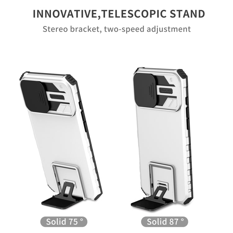 Custodia per telefono camshield scorrevole con supporto stereoscopico, For iPhone 16, For iPhone 15 Pro Max, For iPhone 15 Pro