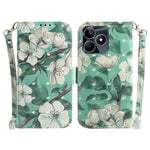 Custodia per telefono in pelle flip orizzontale colorata 3D, For Realme C53 / Narzo N53, For Realme C65 4G