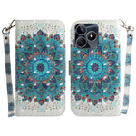 Custodia per telefono in pelle flip orizzontale colorata 3D, For Realme C53 / Narzo N53, For Realme C65 4G
